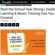 Start the School Year Strong | Hodis Learning & Music Tutoring Has You Covered